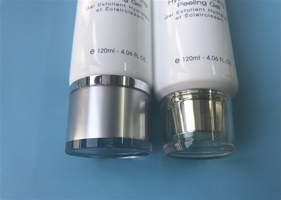 120ml Empty Cosmetic Tubes 1 Color Silk Screen Hot Stamping Silver With Pink Translucent Pearl