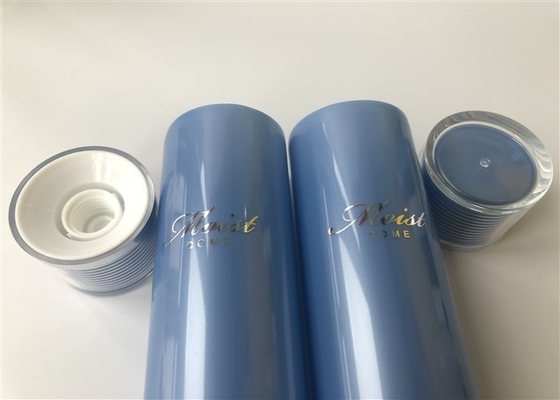 Blue translucent pearl tube 5 layer empty cosmetic tube 1 color silk screen hot stamping silver with acrylic cap 120ml