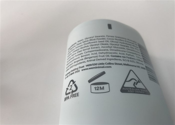 Light Blue Color Empty Cosmetic Packaging Co-Extruded Minmal Matt Silk Screen Printing