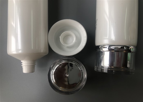 Silver Hot Stamping Cream Tube Packaging / 5 Layer Plastic Tube Bottles Foil Seal