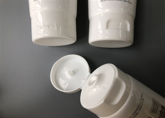 Milk White Plastic Cosmetic Packaging / Sealed Flip Top Cap Plastic Cosmetic Tubes