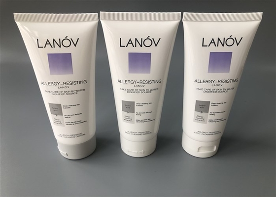 Milk White Plastic Cosmetic Packaging / Sealed Flip Top Cap Plastic Cosmetic Tubes