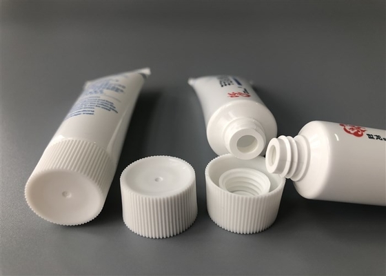 2 Offset Round Cosmetic Sample Tubes , 10g White Airless Cosmetic Tubes