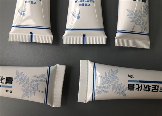 2 Offset Round Cosmetic Sample Tubes , 10g White Airless Cosmetic Tubes