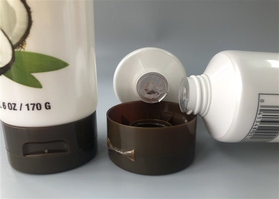 Coconut Oil 6 Color Glossy Plastic Tube Bottles  200ml With Brown Flip Top Cap
