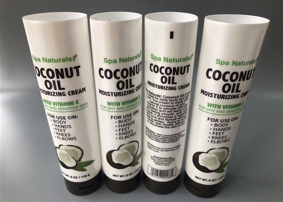 Coconut Oil 6 Color Glossy Plastic Tube Bottles  200ml With Brown Flip Top Cap