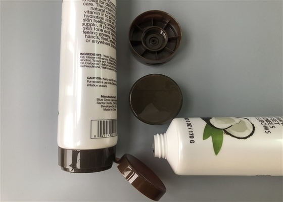 Coconut Oil 6 Color Glossy Plastic Tube Bottles  200ml With Brown Flip Top Cap