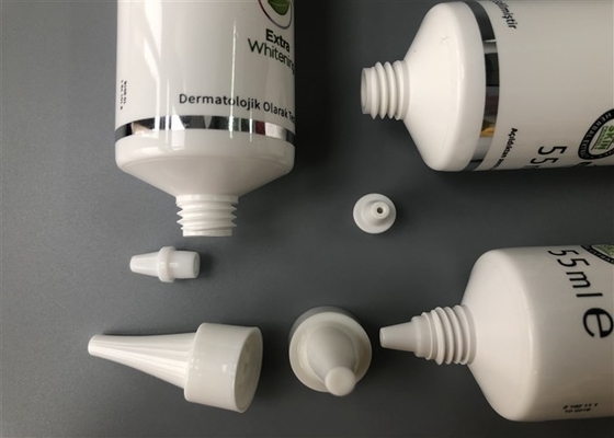 Needle Nose Cap Cosmetic Cream Packaging White Extruded Diameter 30mm 55ml Glossy Offset Printing