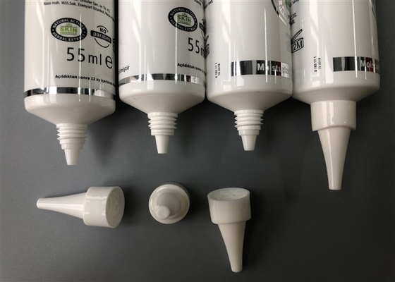 Needle Nose Cap Cosmetic Cream Packaging White Extruded Diameter 30mm 55ml Glossy Offset Printing