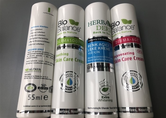 Needle Nose Cap Cosmetic Cream Packaging White Extruded Diameter 30mm 55ml Glossy Offset Printing