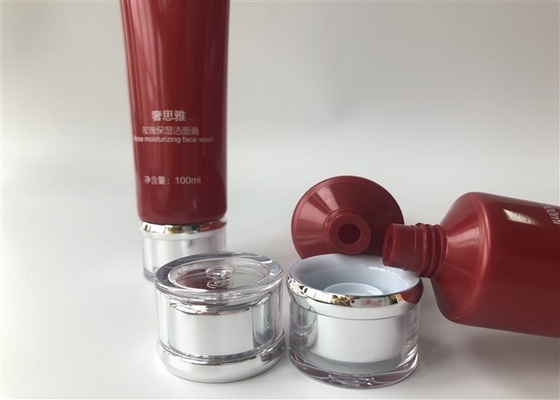 Big Red Pearl 100ml Plastic Lotion Tubes Rose Moisturizing Face Wash 1c Silk Screen
