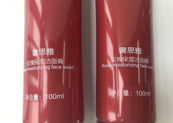 Big Red Pearl 100ml Plastic Lotion Tubes Rose Moisturizing Face Wash 1c Silk Screen