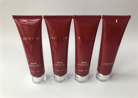 Big Red Pearl 100ml Plastic Lotion Tubes Rose Moisturizing Face Wash 1c Silk Screen