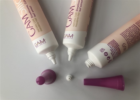 Pink Trumpet Cap Plastic Cosmetic Tubes Diameter 22mm Matt Vanish Offset Printing 30ml Silicon Cream