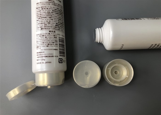 White Pearl Plastic Cosmetic Tubes With Glossy Coating Diameter 45mm