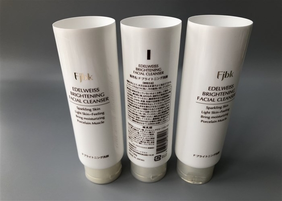 White Pearl Plastic Cosmetic Tubes With Glossy Coating Diameter 45mm