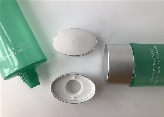 Oval Transparent Empty Cosmetic Tubes Sealed With Matt Double Cover Screw On Cap