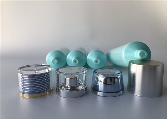 Green ASTA Empty Squeeze Tube Containers Hot Stamping Gold With Different Acrylic Caps