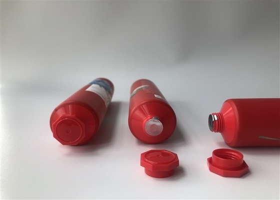 Milk White Red Full Version Of Rose Empty Lotion Tubes With Octagonal Cap