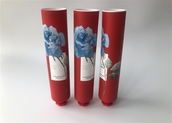 Milk White Red Full Version Of Rose Empty Lotion Tubes With Octagonal Cap