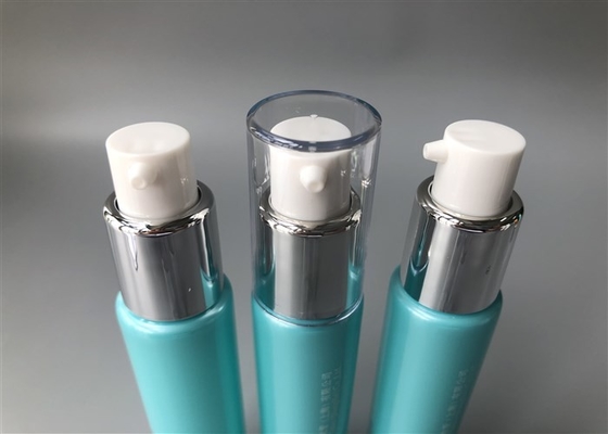 Sky Blue ASTA Empty Cosmetic Tubes With Pressed Chicken Break Pump Head