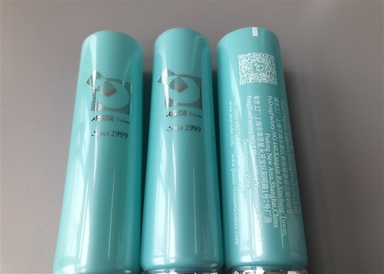 Sky Blue ASTA Empty Cosmetic Tubes With Pressed Chicken Break Pump Head