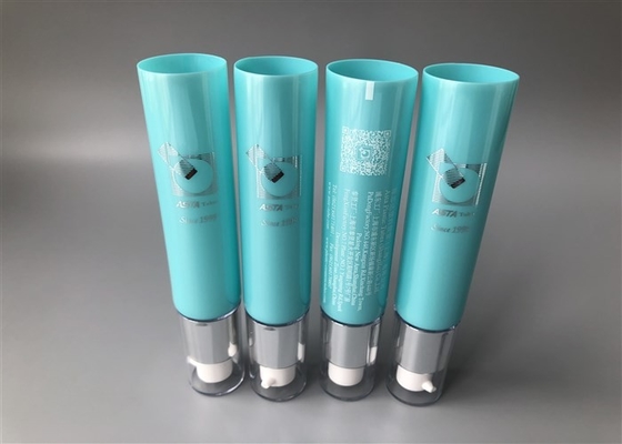 Sky Blue ASTA Empty Cosmetic Tubes With Pressed Chicken Break Pump Head
