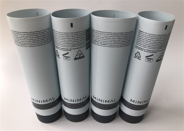 Light Blue Color Empty Cosmetic Packaging Co-Extruded Minmal Matt Silk Screen Printing