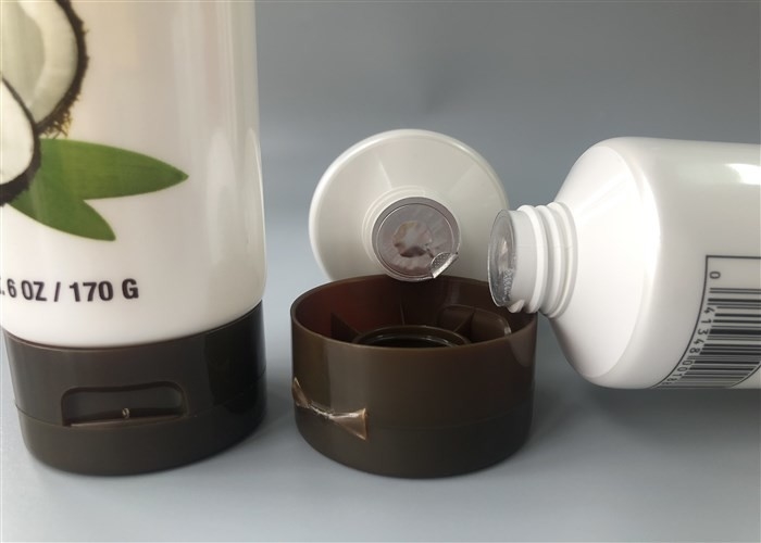 Coconut Oil 6 Color Glossy Plastic Tube Bottles  200ml With Brown Flip Top Cap