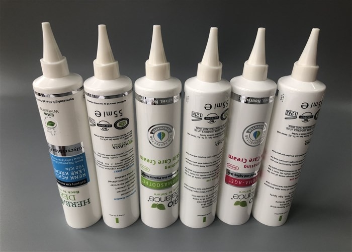 Needle Nose Cap Cosmetic Cream Packaging White Extruded Diameter 30mm 55ml Glossy Offset Printing
