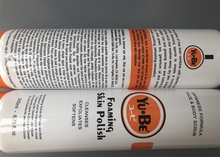 Foaming Skin Polish 200ml Cosmetic Tube Packaging With Orange Flip Top Cap