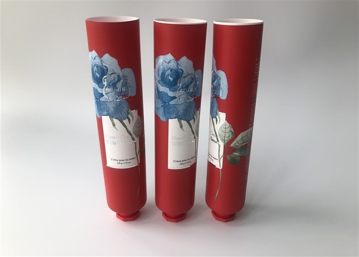 Milk White Red Full Version Of Rose Empty Lotion Tubes With Octagonal Cap